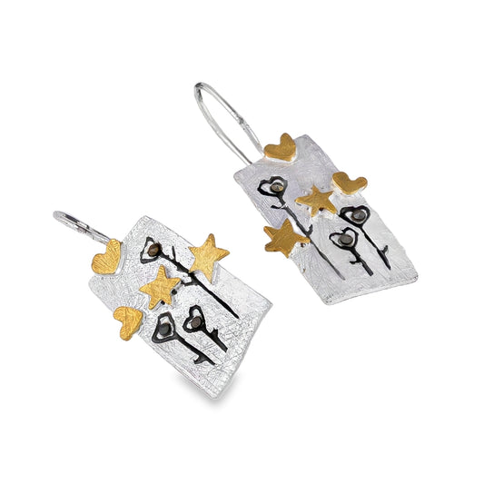 Celestial Key Charm Earrings