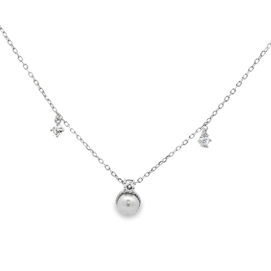 Celestial Pearl Drop Diamond Necklace