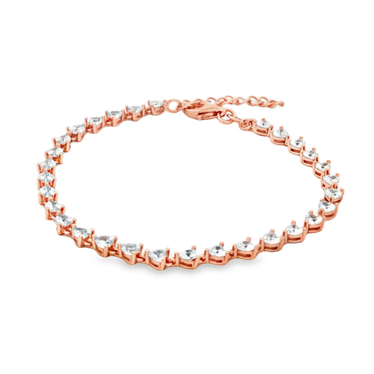 Elegant rose silver tennis bracelet