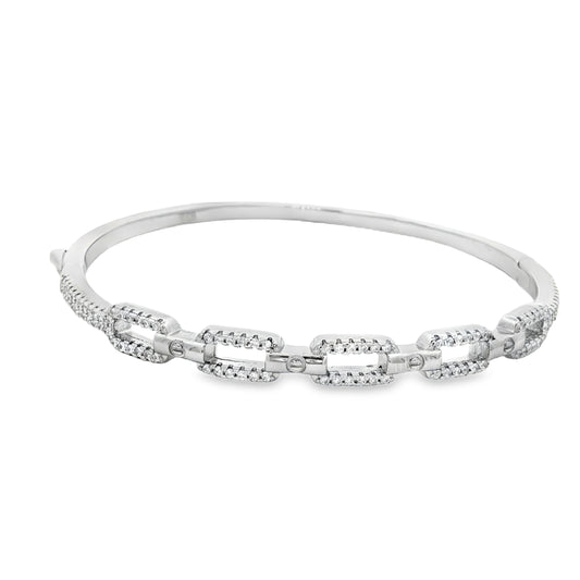 Sterling silver diamond bangle