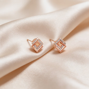Rosé Geometric Glow Studs