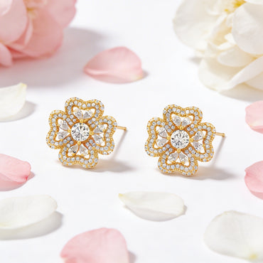 Golden Blossom Diamond Studs