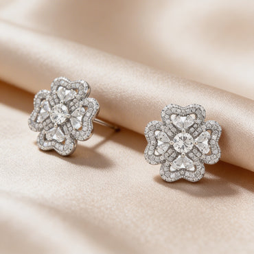 Snow Blossom Diamond Studs