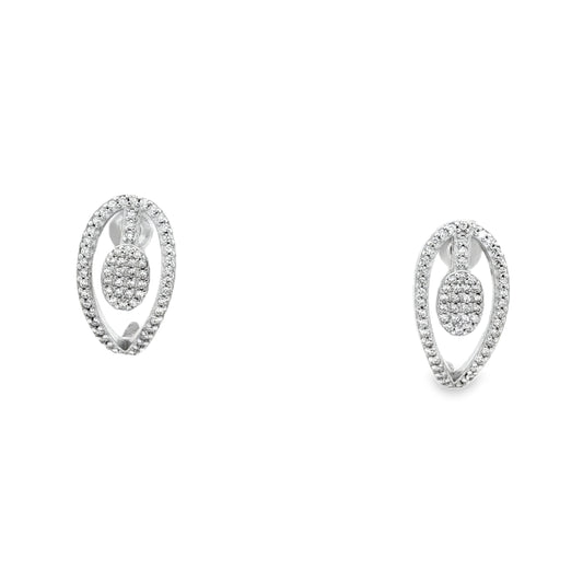 Oval Aura Diamond Studs