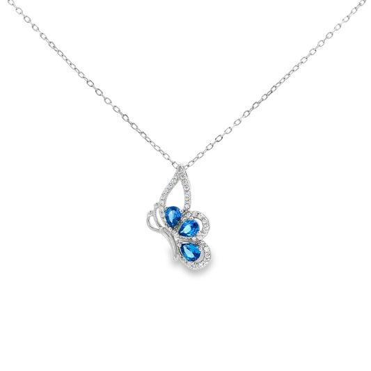Sapphire Butterfly Elegance Pendant