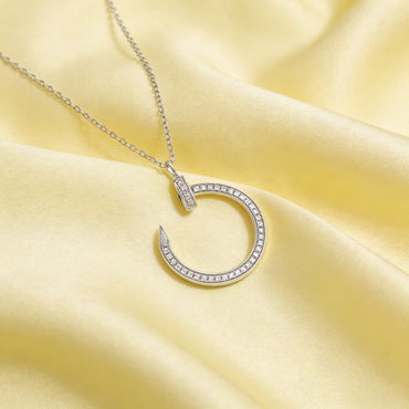 Crescent Spark Diamond Pendant