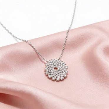 Celestial Radiance Diamond Pendant Necklace