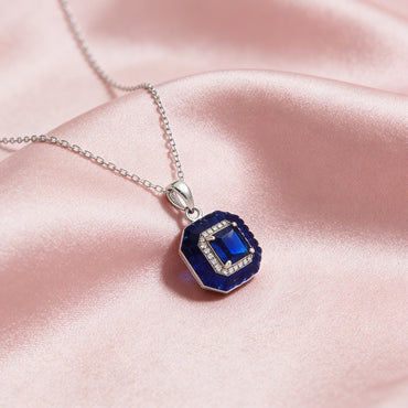 Royal Blue Halo Pendant