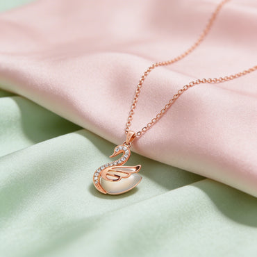 Graceful Swan Pearl Pendant