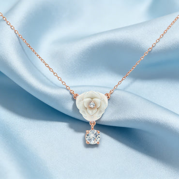 Blossom Drop Diamond Pendant Necklace
