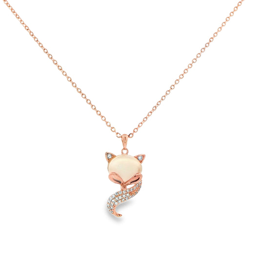 Charming Fox Sparkle Pendant Necklace
