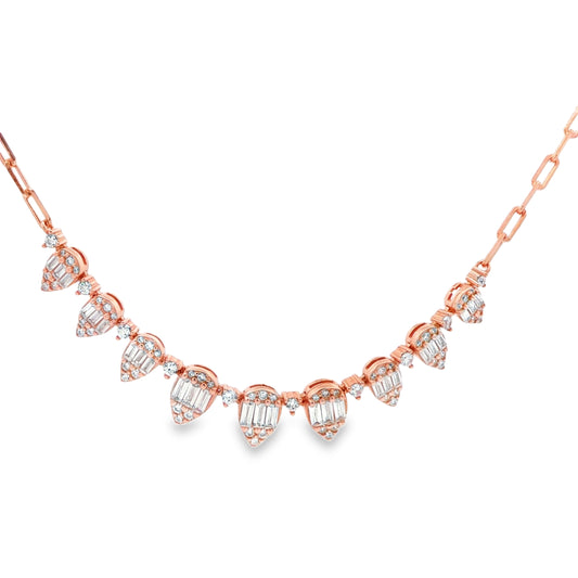 Regal Teardrop Diamond Necklace
