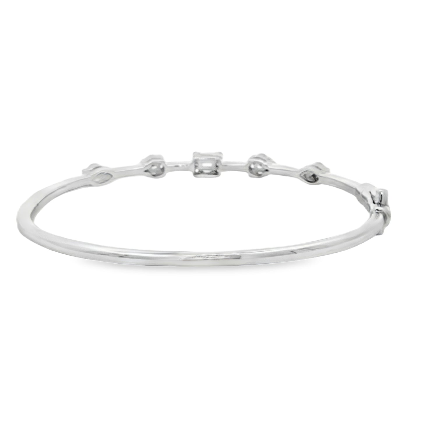 Blair baguette diamond bangle close-up