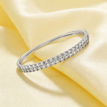 Elegant diamond tennis bangle bracelet