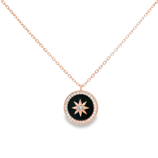 Midnight Star Halo Pendant Necklace
