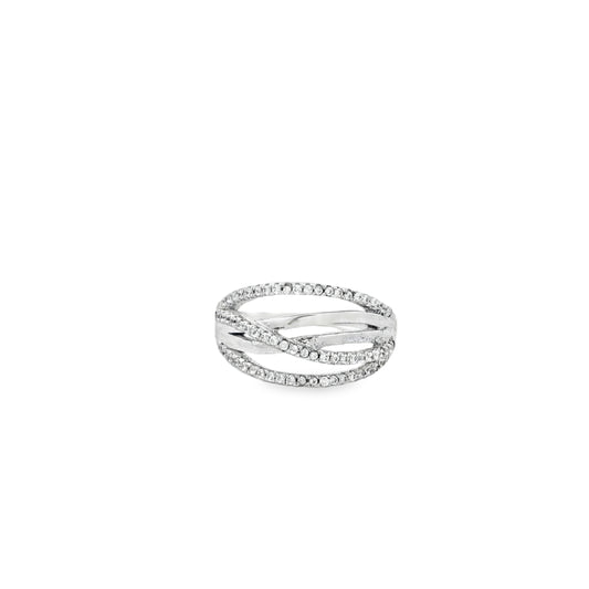 Elegant Crisscross Diamond Ring