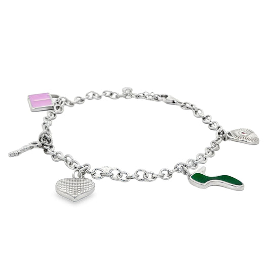 Charm Melody Silver Anklet