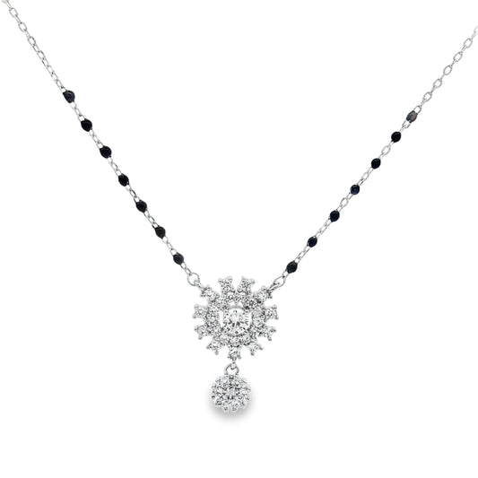 Midnight Snowflake Mangalsutra Pendant