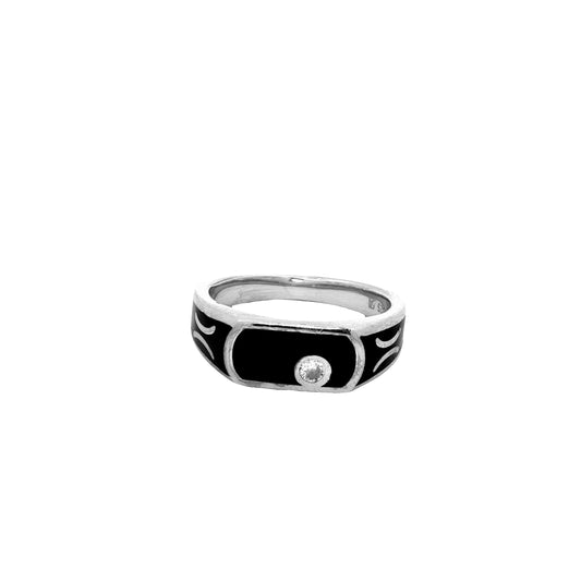 Noir Crest Diamond Ring