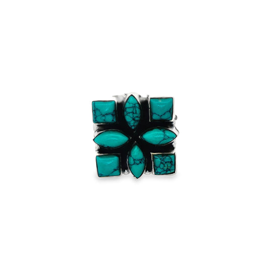 Turquoise Bloom Statement Ring