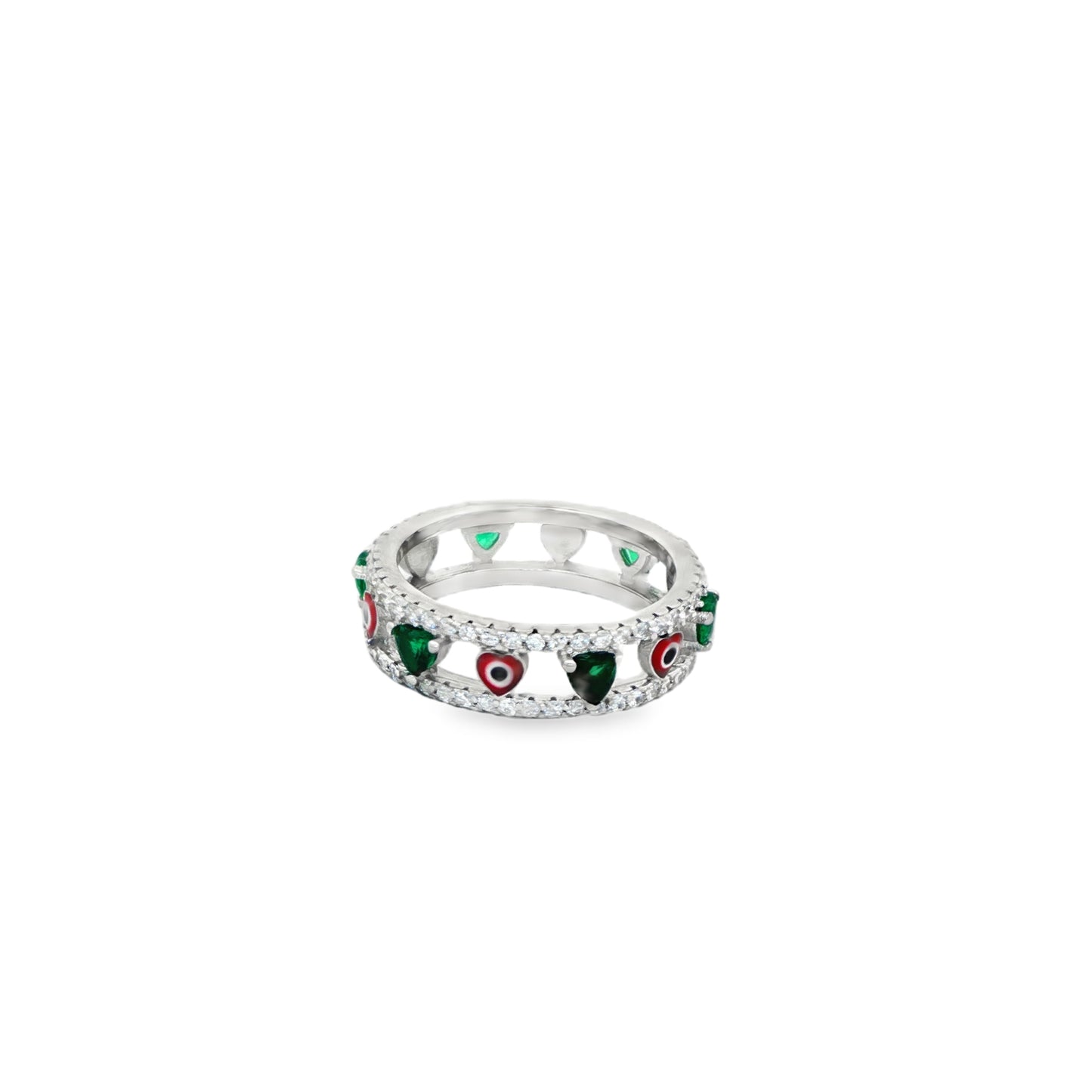 Evil Eye Emerald Charm Band