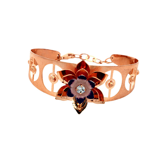 rose gold floral bracelet