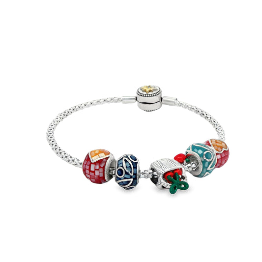 Festive Charm Beaded Bracelet