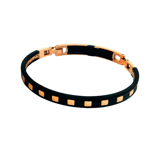 Midnight Grid rose silver Men’s Bracelet