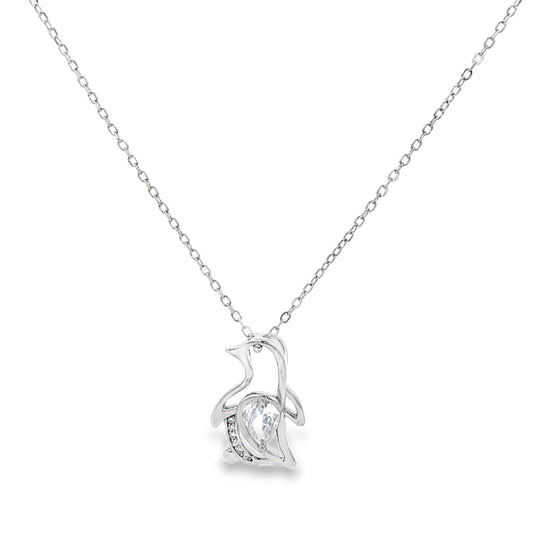 Graceful Swan Diamond Pendant Necklace