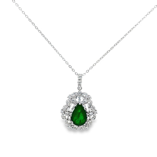 Emerald Royale Halo Pendant
