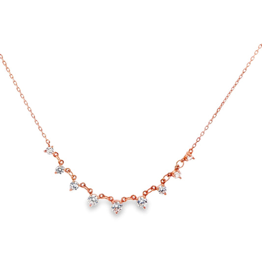 Rose Gold Diamond Dangle Necklace