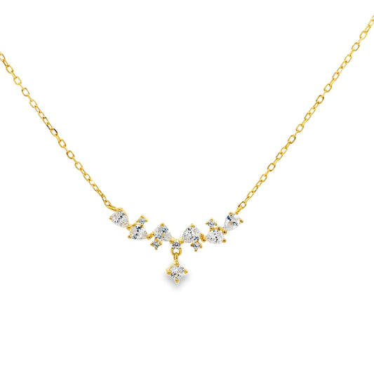 Grace Drop Diamond Arc Necklace