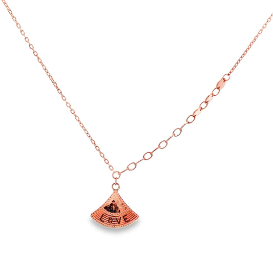 Rosé Love Fan Pendant