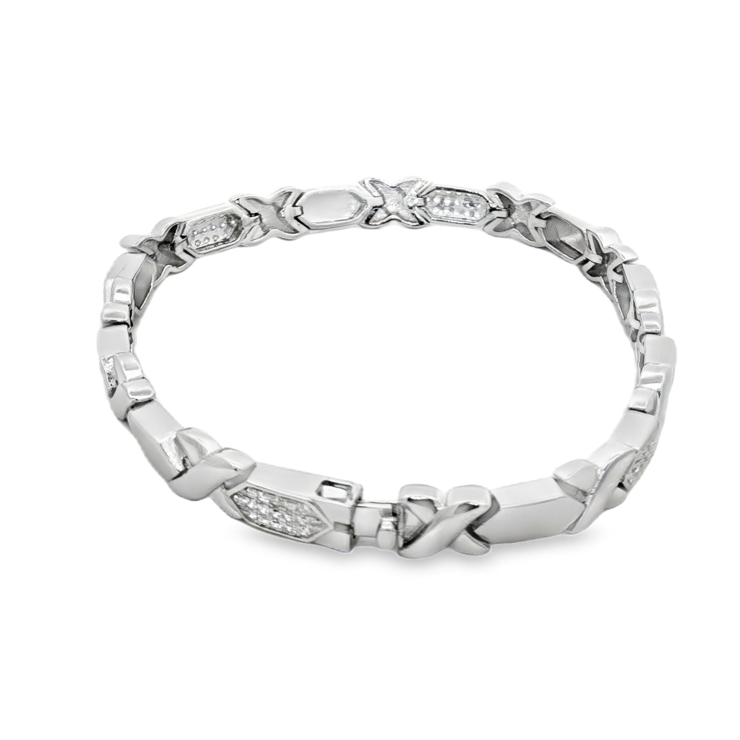 Modern Link Crystal Bracelet Description: