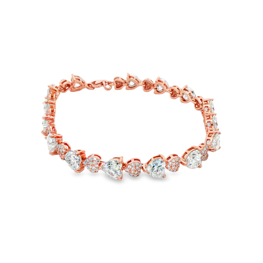 Blush Heart Sparkle Tennis Bracelet