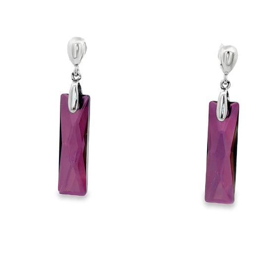 Berry Crystal Drop Earrings