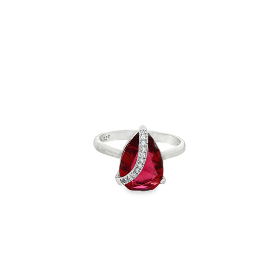 Crimson Teardrop Diamond Ring