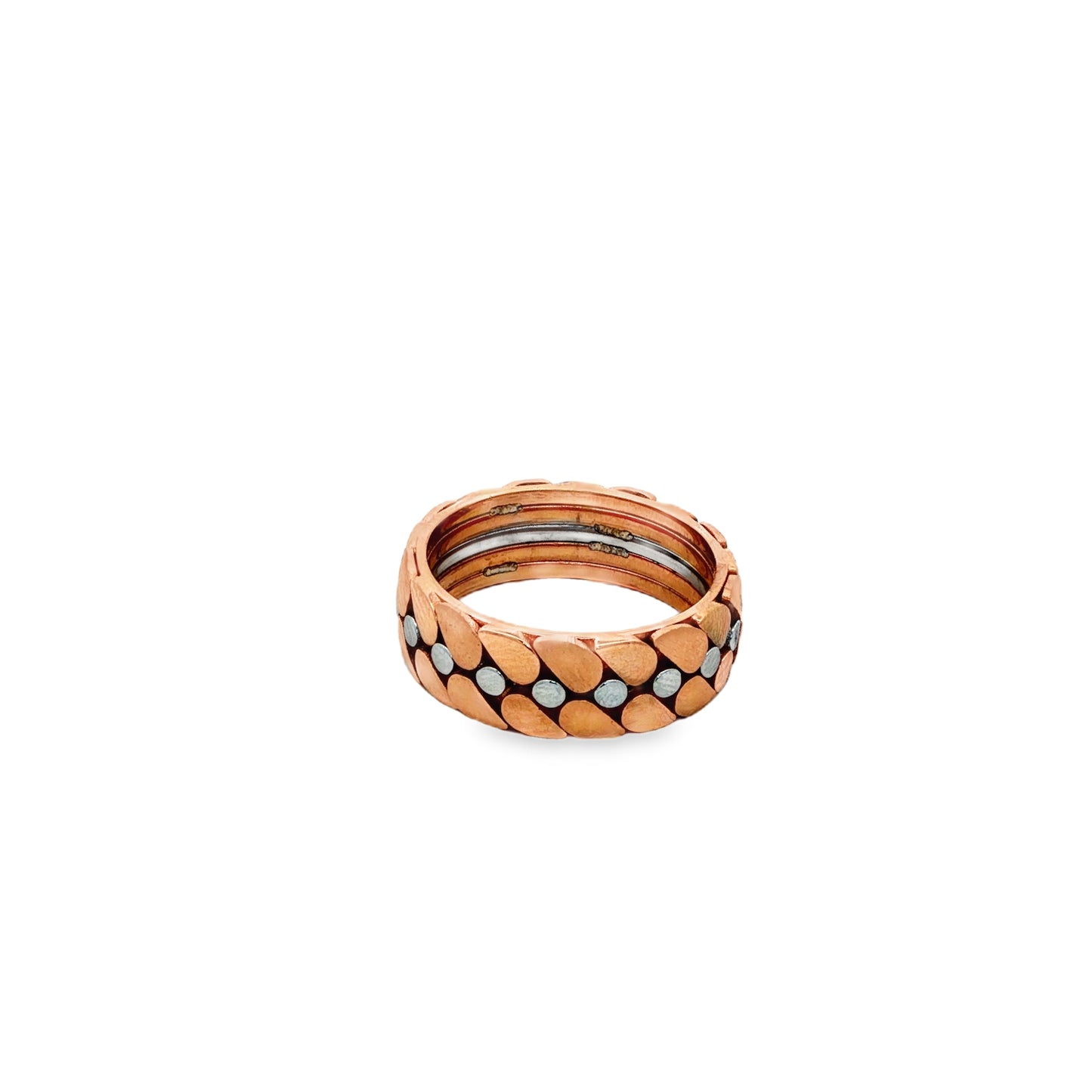 Rose silver Studded Texture Ring