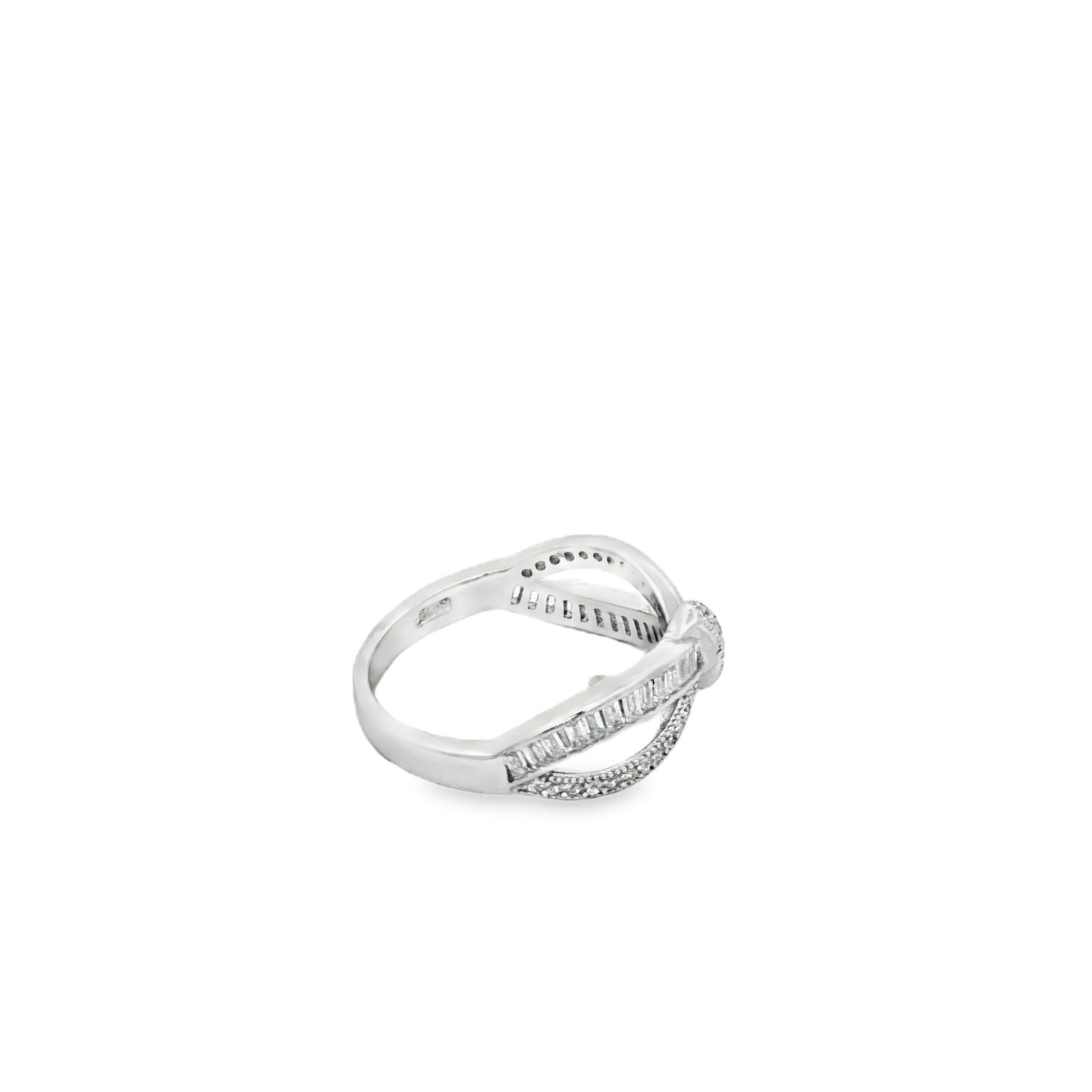 Crisscross Baguette Diamond Ring