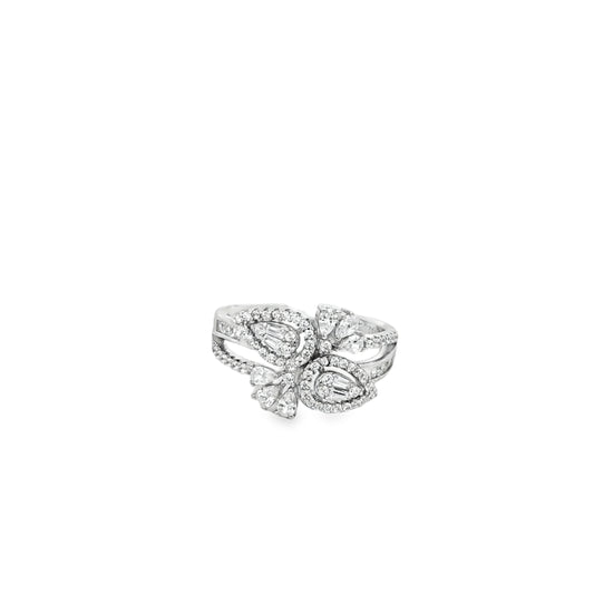 Floral Pear Cut Statement Ring