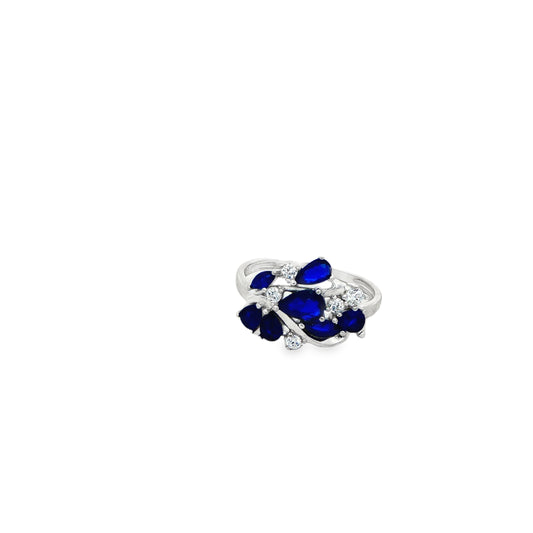 Royal Sapphire Floral Ring