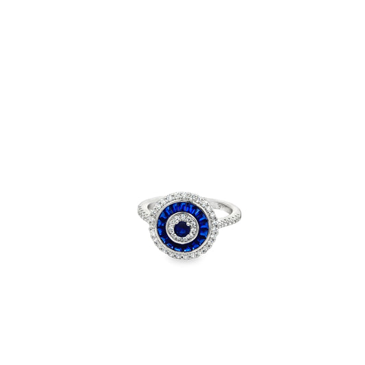 Royal Blue Halo Circle Ring