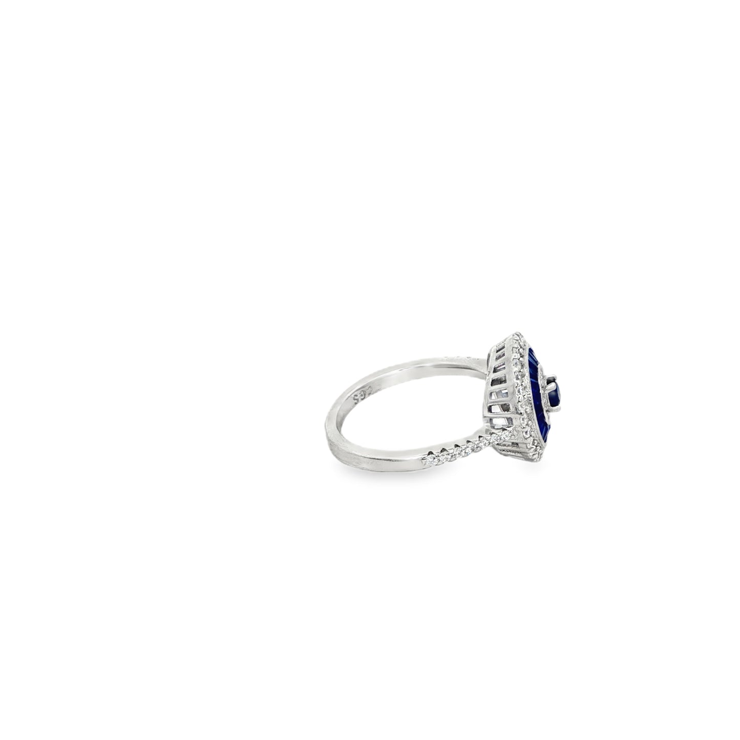 Royal Blue Halo Circle Ring