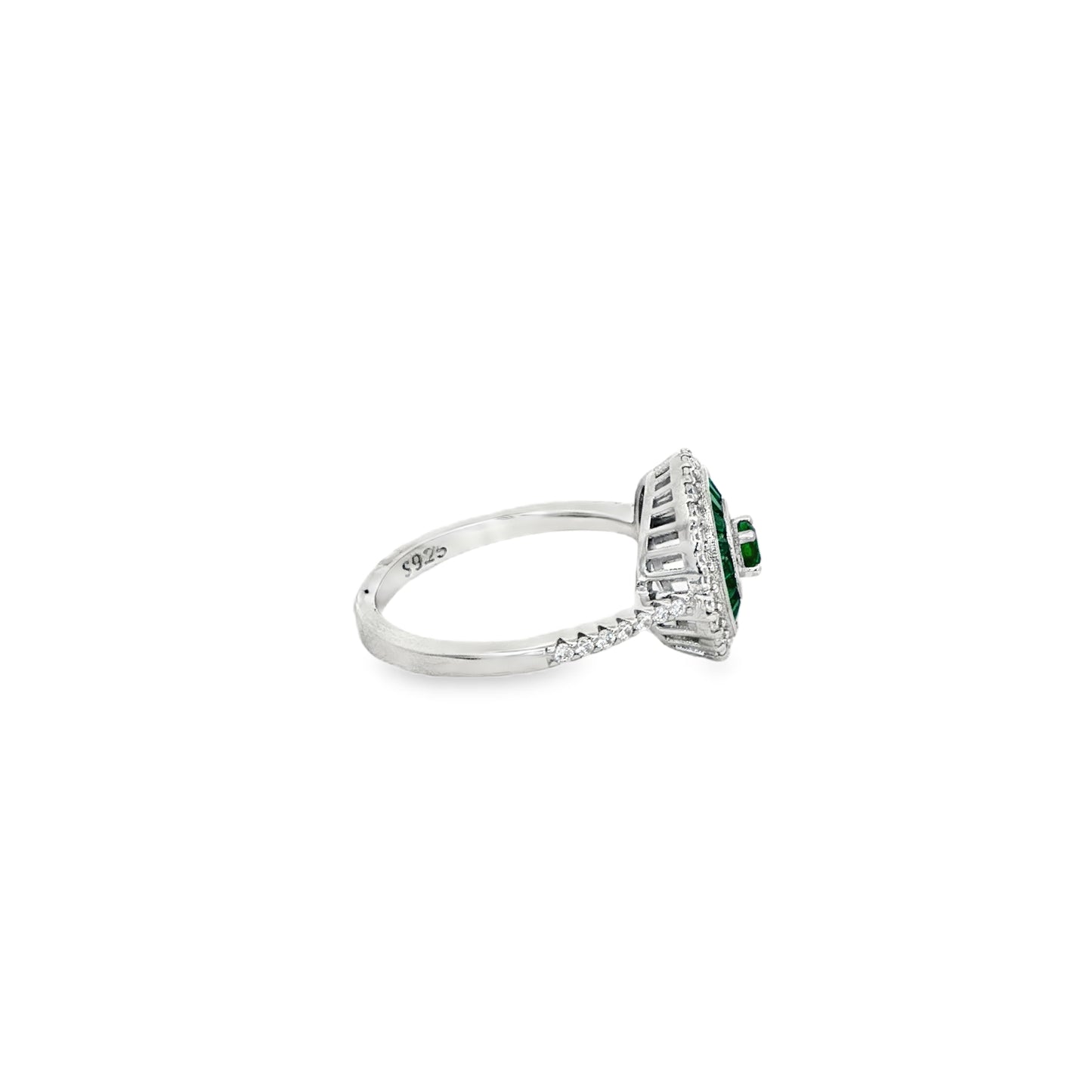 Emerald Halo Statement Ring