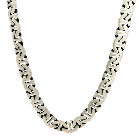 Silver Textured Curb Chain