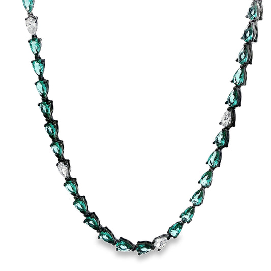 Aqua Marquise Gemstone Tennis Chain