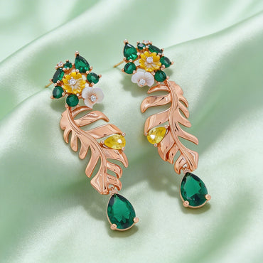 Emerald Bloom Vine Earrings