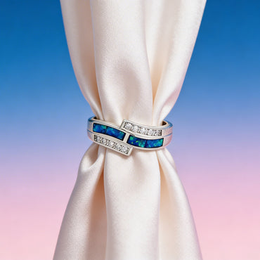 Ocean Spark Diamond Opal Ring