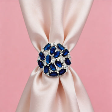 Midnight Sapphire Cluster Bloom Ring