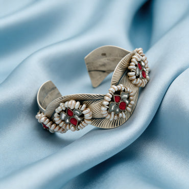 oxidised silver statement cuff